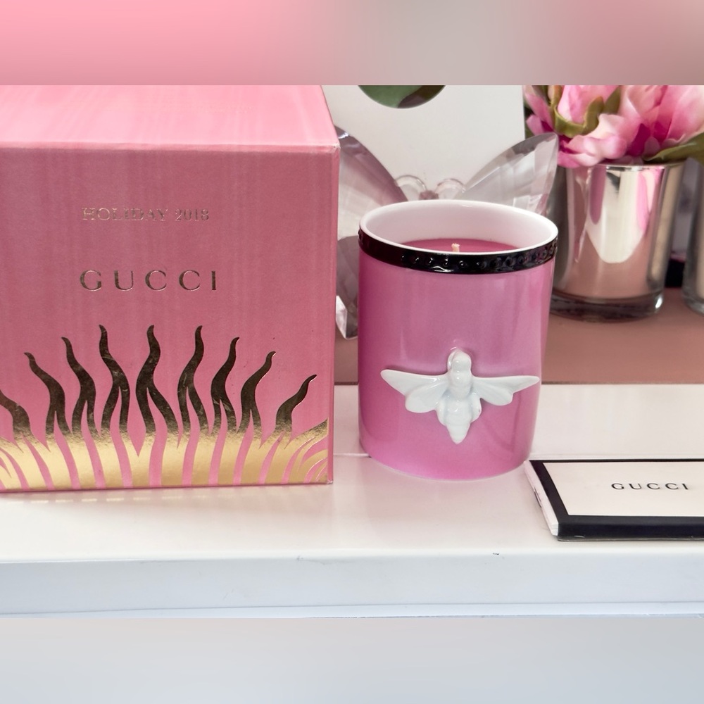 Gucci Pink Porcelain Bee Candle